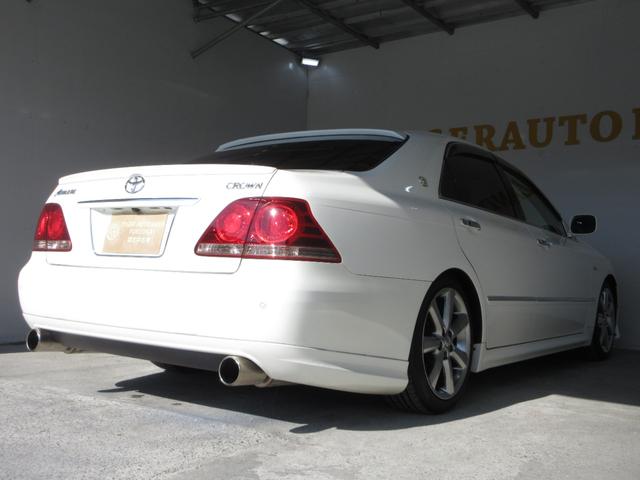 クラウン アスリート プレミアムエディション 後期 車高調 社外マフラー スマートキー プッシュスタート HDDナビ フルセグ CD Mサーバー バックカメラ ETC クルコン HID フォグ パワーシート ソナー 取説 18AW Tチェーン(28枚目)