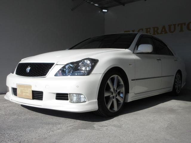 クラウン アスリート プレミアムエディション 後期 車高調 社外マフラー スマートキー プッシュスタート HDDナビ フルセグ CD Mサーバー バックカメラ ETC クルコン HID フォグ パワーシート ソナー 取説 18AW Tチェーン(38枚目)