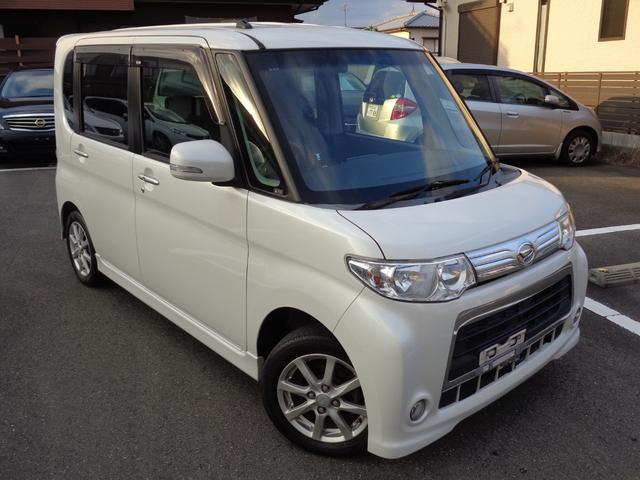 タント カスタムXスペシャル 後期 14インチアルミホイール スマートキー HID フォグランプ 左自動スライドドア キーフリー アイドリングストップ オートエアコン Hライトコーティング シート清掃済(2枚目)