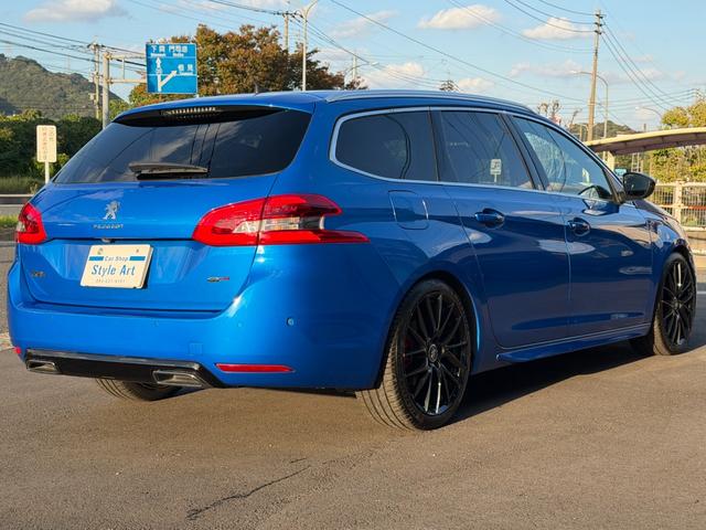 308 SW GT ブルーHDi TV youtube再生 carplay ビルシュタイン車高調 社外18インチアルミホイール パワーバックドア スマートキー プッシュスタート(8枚目)