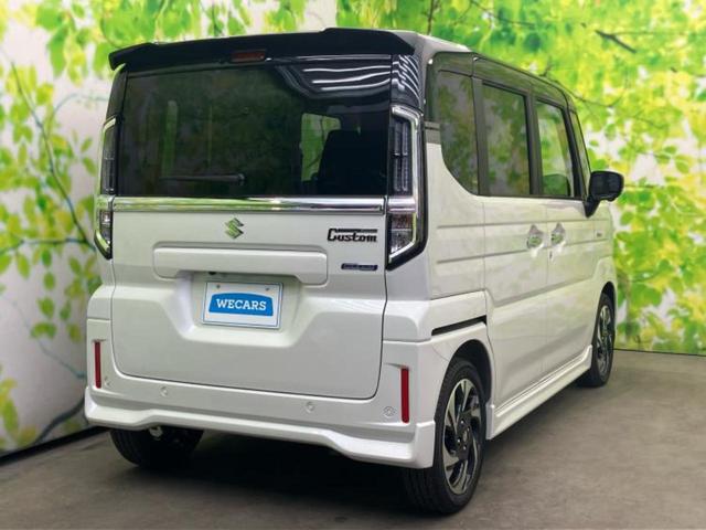 スペーシアカスタム ハイブリッドＸＳターボ　保証書／純正　９インチ　メモリーナビ／セーフティサポート（スズキ）／両側電動スライドドア／シートヒーター　前席／全方位モニター／車線逸脱防止支援システム／シート　ハーフレザー／登録済未使用車　ターボ（3枚目）