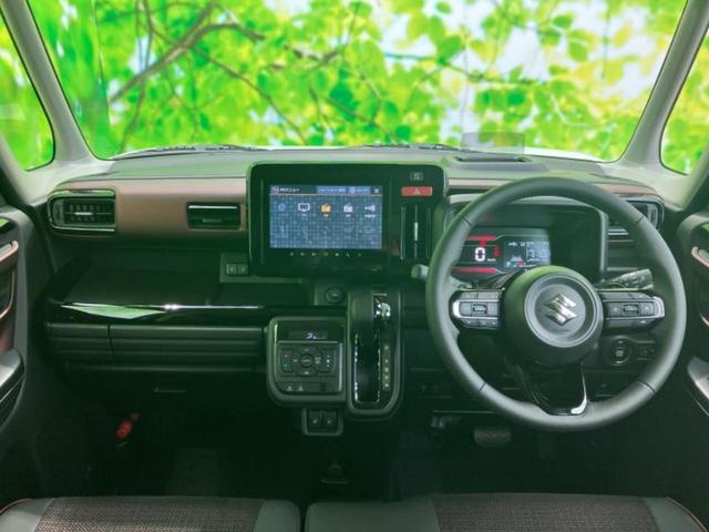 スペーシアカスタム ハイブリッドＸＳターボ　保証書／純正　９インチ　メモリーナビ／セーフティサポート（スズキ）／両側電動スライドドア／シートヒーター　前席／全方位モニター／車線逸脱防止支援システム／シート　ハーフレザー／登録済未使用車　ターボ（46枚目）