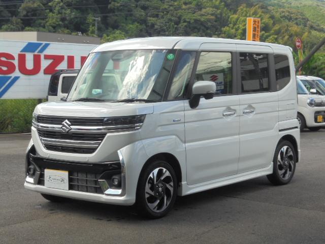 スペーシアカスタム ハイブリッドＸＳターボ　ハイブリッドＸＳターボ（４名）９インチナビフルセグＴＶ・全方位モニター・Ｂｌｕｅｔｏｏｔｈ・電動パーキング・ＬＥＤヘッドライト・プッシュスタート・スマートキー・両側パワースライドドア・走行４１２５ｋｍ（4枚目）