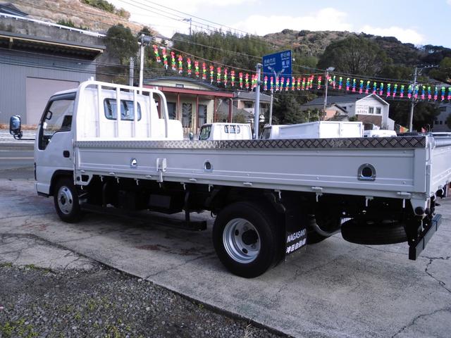 エルフトラック 　平ボデー　標準キャブ　ロングボデー　スムーサーシフト　ロープ穴　あおり上アルミ張り　エアコン　パワステ　パワーウインド　ボデー内寸長さ４３０ｃｍ　幅１８０ｃｍ（10枚目）