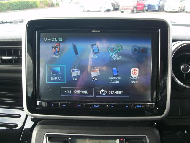 スペーシアカスタム ハイブリッドＧＳ　衝突被害軽減ブレーキ非装着車／ケンウッドメモリーナビ・フルセグＴＶ／ＥＴＣ／前方ドライブレコーダー／社外シートカバー／アイドリングストップ／シートヒーター／アルミホイール／両側スライドドア・片側電動（7枚目）