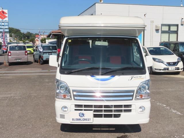 キャリイトラック KX KXグレード 走行充電 FFヒーター 外部充電入力 社外ナビTV リアテレビ ETC車載器 シンク レンジ シャワー POPアップルーフ 定員4人(5枚目)