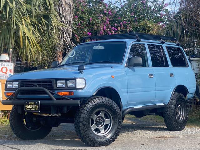 ランドクルーザー80 VX 社外ウッドステアリング ブラッドレーアルミ ルーフキャリア 角目4灯ヘッドライト 3インチリフトアップ 社外ナビ バックカメラ 観音開き 1ナンバー(2枚目)