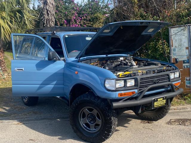 ランドクルーザー80 VX 社外ウッドステアリング ブラッドレーアルミ ルーフキャリア 角目4灯ヘッドライト 3インチリフトアップ 社外ナビ バックカメラ 観音開き 1ナンバー(10枚目)