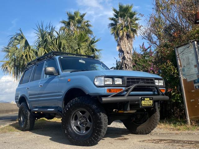 ランドクルーザー80 VX 社外ウッドステアリング ブラッドレーアルミ ルーフキャリア 角目4灯ヘッドライト 3インチリフトアップ 社外ナビ バックカメラ 観音開き 1ナンバー(12枚目)