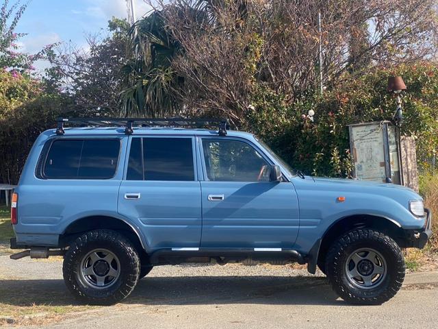 ランドクルーザー80 VX 社外ウッドステアリング ブラッドレーアルミ ルーフキャリア 角目4灯ヘッドライト 3インチリフトアップ 社外ナビ バックカメラ 観音開き 1ナンバー(13枚目)