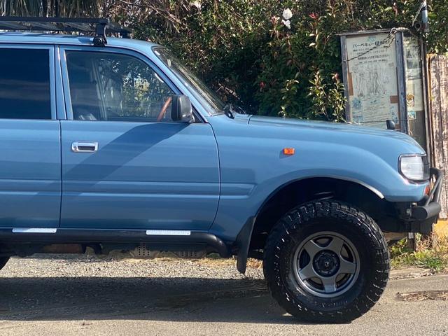 ランドクルーザー80 VX 社外ウッドステアリング ブラッドレーアルミ ルーフキャリア 角目4灯ヘッドライト 3インチリフトアップ 社外ナビ バックカメラ 観音開き 1ナンバー(14枚目)