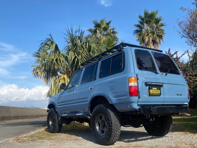 ランドクルーザー80 VX 社外ウッドステアリング ブラッドレーアルミ ルーフキャリア 角目4灯ヘッドライト 3インチリフトアップ 社外ナビ バックカメラ 観音開き 1ナンバー(24枚目)