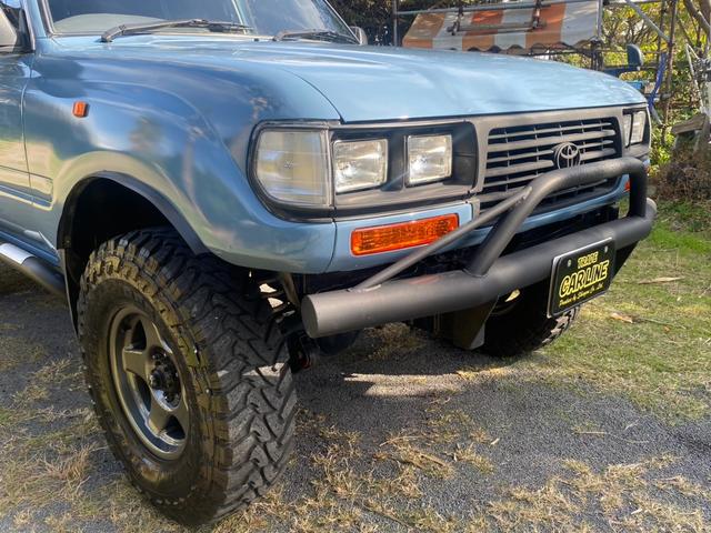 ランドクルーザー80 VX 社外ウッドステアリング ブラッドレーアルミ ルーフキャリア 角目4灯ヘッドライト 3インチリフトアップ 社外ナビ バックカメラ 観音開き 1ナンバー(28枚目)