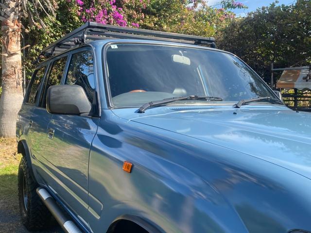 ランドクルーザー80 VX 社外ウッドステアリング ブラッドレーアルミ ルーフキャリア 角目4灯ヘッドライト 3インチリフトアップ 社外ナビ バックカメラ 観音開き 1ナンバー(34枚目)