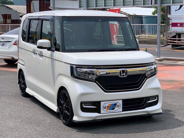 Ｎ－ＢＯＸカスタム Ｇ・ＥＸターボホンダセンシング　／衝突被害軽減ブレーキ／両側電動スライドドア／社外ナビ／フルセグ／バックカメラ／ＥＴＣ／ドラレコ／車高調／社外１６ｉｎｃｈアルミホイール／ＬＥＤヘッド＆フォグ／ハーフレザーシート（3枚目）