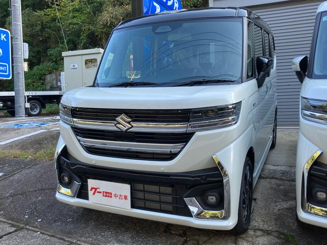 スペーシアカスタム ハイブリッドＸＳ　ヘッドアップディスプレイ／１５インチアルミホイール／両側電動スライドドア／プッシュスタート／スマートキー２個／シートヒーター／車検令和１０年９月（4枚目）