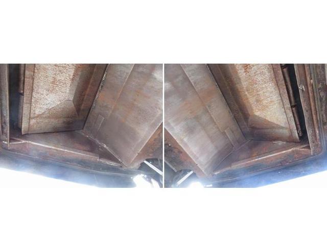 ヒノレンジャー 　上物新明和製回転板式パッカー車　容積６．４立米　汚水タンク付き　スペア吊り欠　連続切り替えスイッチ付き　緊急停止ボタン及び緊急停止スイッチ付き　オートマ　床後方鉄板２重張り（22枚目）