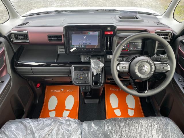 スペーシアカスタム ハイブリッドXSターボ 届出済未使用車/全国対応保証付き/純正9インチナビ・TV/スズキコネクト対応通信機装着車/全周囲モニター/Bluetooth/両側パワースライド/LEDヘッド/シート・ステアリングヒーター/HUD/(3枚目)
