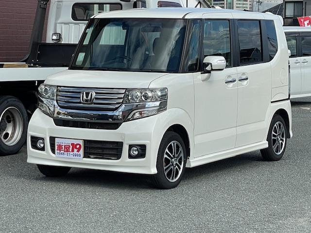 Ｎ－ＢＯＸカスタム Ｇ　ＳＳパッケージ　禁煙車　１年保証付　純正フルセグＴＶナビ　Ｂｌｕｅｔｏｏｔｈ　バックカメラ　両側パワースライドドア　ドライブレコーダー　ＥＴＣ　ＨＩＤ　アルミホイール　スマートキー（6枚目）