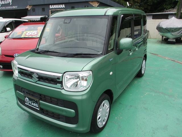 スペーシア ハイブリッドＸ／ナビゲーション／Ｂｌｕｅｔｏｏｔｈ／地デジ　禁煙車／両側電動スライドドア／衝突被害軽減装置／スマートキー／シートヒーター／クリアランスソナー／オートマチックハイビーム／車線逸脱警報／誤発進抑制機能／先行車発進お知らせ機能（2枚目）