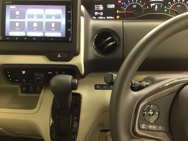 Ｎ－ＢＯＸ Ｇ・Ｌホンダセンシング　ナビ　Ｒカメラ　ブルートゥース　ＥＴＣ　シートヒター　誤発信抑制　Ｂモニ　ＥＣＯＮモード　横滑り防止装置付　Ａライト　スマートキー　イモビ　オ－トエアコン　ＵＳＢ　両側スライド片側電動ドア　キ－フリ－（3枚目）