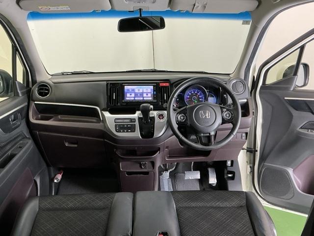 Ｎ－ＷＧＮカスタム Ｇ・Ｌパッケージ　ナビ　Ｒカメラ　フルセグ　ＣＤ　ＥＴＣ　助手席エアバッグ　運転席エアバッグ　ＤＶＤ再生可能　イモビライザー　キーフリーシステム　スマキ－　パワーウインドウ　地デジ　記録簿　ＡＢＳ　ＥＳＣ　ベンチシ－ト（2枚目）