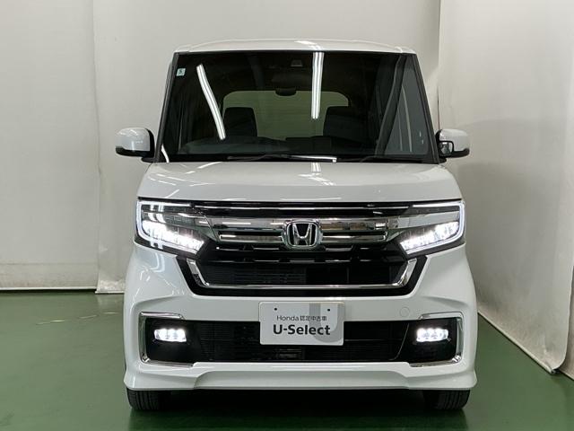 N-BOXカスタム L ナビ Rカメラ ブルートゥース フルセグ 両席エアバック Bモニタ ブレーキサポート セキュリティー LEDランプ キーレスエントリー 記録簿 SRS 横滑り防止機能 片側電動両側スライドドア PW(6枚目)