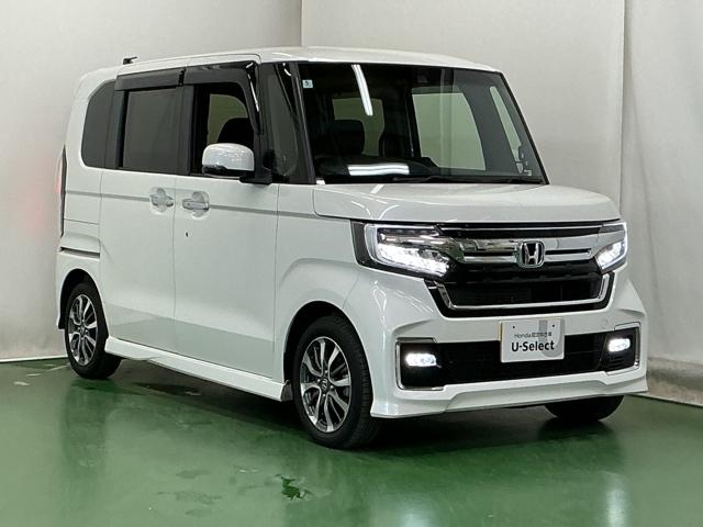 N-BOXカスタム L ナビ Rカメラ ブルートゥース フルセグ 両席エアバック Bモニタ ブレーキサポート セキュリティー LEDランプ キーレスエントリー 記録簿 SRS 横滑り防止機能 片側電動両側スライドドア PW(7枚目)