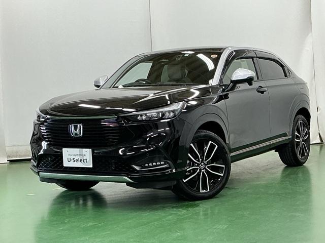 ヴェゼル ｅ：ＨＥＶＰＬａＹ　ドラレコ　ナビ　Ｒカメラ　ブルートゥース　フルセグテレビ　パノラミックルーフ　前後センサー　カーテンエアバック　イモビ　Ａライト　シ－トヒ－タ－　記録簿　衝突軽減装置　ＬＥＤヘッドランプ　ＵＳＢ（10枚目）