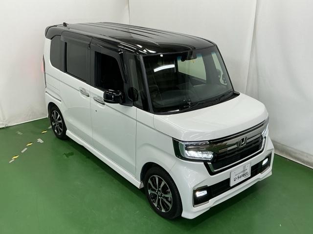 N-BOXカスタム L ナビ Rカメラ ブルートゥース フルセグTV 両席電動スライドドア Pソナー サイドエアバッグ Aストップ シートヒータ ベンチシート 点検記録簿 キーフリーシステム LEDライト リアカメ AC(8枚目)
