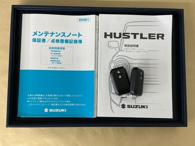 ハスラー ハイブリッドX ナビ Rカメラ ブルートゥース フルセグ ETC付 アイドルストップ USB入力 キーレスエントリー 運転席エアバッグ 前席シートヒーター セキュリティアラーム LEDライト スマ-トキ- 記録簿(28枚目)