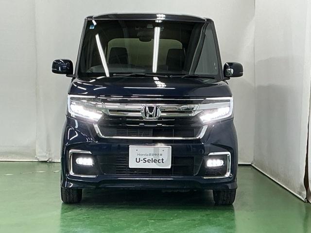 N-BOXカスタム L ドラレコ ナビ Rカメラ ブルートゥース 両席電動スライドドア Pソナー サイドエアバッグ Aストップ シートヒータ ベンチシート 点検記録簿 キーフリーシステム LEDライト リアカメ AC ETC(6枚目)