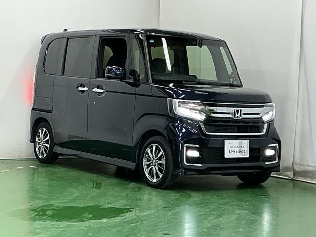 N-BOXカスタム L ドラレコ ナビ Rカメラ ブルートゥース 両席電動スライドドア Pソナー サイドエアバッグ Aストップ シートヒータ ベンチシート 点検記録簿 キーフリーシステム LEDライト リアカメ AC ETC(7枚目)