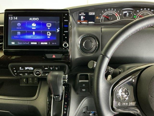 N-BOXカスタム Lターボ ドラレコ ナビ Rカメラ ブルートゥース 両側電動D セキュリティアラーム 誤発信抑制 フルオートエアコン Sヒーター LEDランプ 地デジフルセグ Bカメ アクティブクルーズコントロール Iストップ(3枚目)