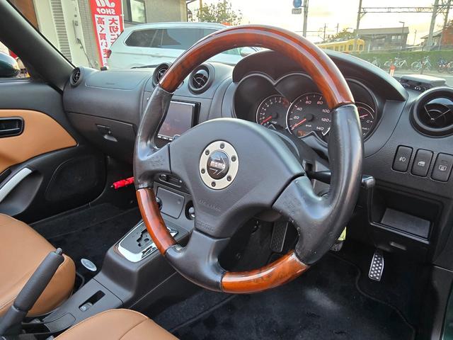 コペン タンレザーエディション タンレザーエディション 電動オープン ストラーダナビ ETC シートヒーターオートマ ウッドコンビステア 純正アルミホイール キーレス(5枚目)