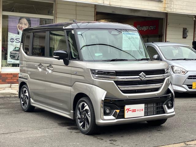 スペーシアカスタム ハイブリッドＸＳ　届出済未使用車／ナビ・フルセグＴＶ／Ｂｌｕｅｔｏｏｔｈ接続／パーキングセンサー／ヘッドアップディスプレイ／ＬＥＤヘッドランプ／両側電動スライドドア／ステアリングヒーター／１５インチＡＷ（6枚目）