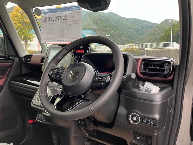 スペーシアカスタム ハイブリッドＸＳ　届出済未使用車／ナビ・フルセグＴＶ／Ｂｌｕｅｔｏｏｔｈ接続／パーキングセンサー／ヘッドアップディスプレイ／ＬＥＤヘッドランプ／両側電動スライドドア／ステアリングヒーター／１５インチＡＷ（14枚目）