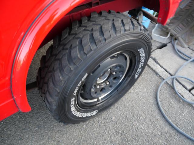 ジムニー サマーウインド リミテッド FRバンパー 社外16インチアルミホイール リフトアップ CD オーバーフェンダー パワーステアリング エアコン(9枚目)