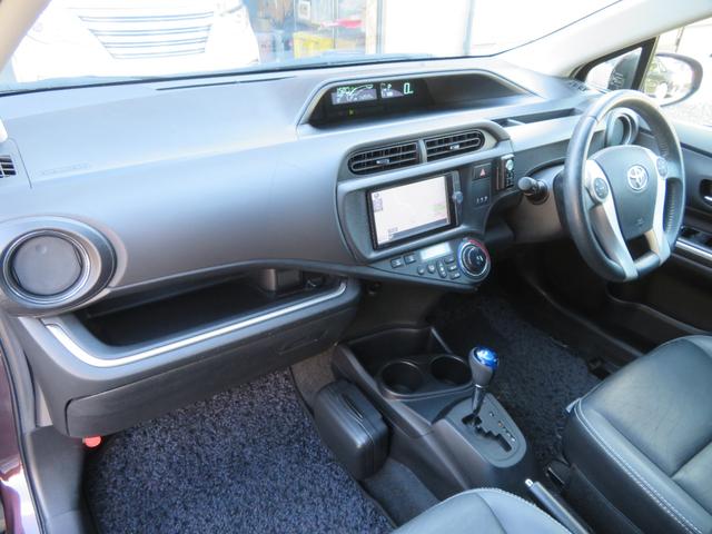 アクア Gブラックソフトレザーセレクション SDナビ フルセグTV Bluetooth プッシュスタート ECOMOOD 1年保証 バックカメラ EVMOOD ETC キーレス2本 電動格納ミラー(42枚目)