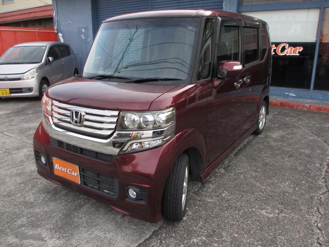 N-BOXカスタム G・Lパッケージ パワースライドドア スマートキー バックカメラ 純正エアロ 純正アルミ HIDライト(4枚目)