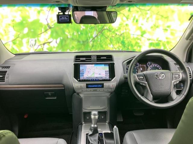 ランドクルーザープラド ４ＷＤ　ＴＸ　Ｌパッケージ　新品タイヤ／サンルーフ／保証書／社外　９インチ　ＳＤナビ／衝突安全装置／エアーシート　前席／パノラミックビューモニター／車線逸脱防止支援システム／シート　フルレザー／ドライブレコーダー　前後　革シート（4枚目）