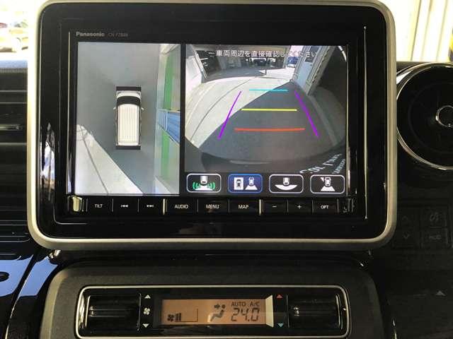 フレアワゴンカスタムスタイル カスタムＨＶ　ＸＴ　全方位モニター　ナビ　ＥＴＣ　両側電動　アラウンドビューモニター　両面パワースライドドア　ＬＥＤランプ　地デジ　Ｂカメラ　エアバッグ　スマキー　リアコーナーセンサー　サイドエアバッグ　ＡＢＳ　ナビＴＶ（3枚目）