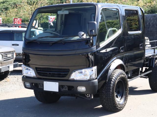 ダイナトラック Ｗキャブロング　ダブルキャブ　３インチボディリフト　オーバーフェンダー　後期ルックヘッドライト　　Ｒｒパイプフェンダー（13枚目）