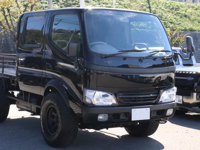 ダイナトラック Ｗキャブロング　ダブルキャブ　３インチボディリフト　オーバーフェンダー　後期ルックヘッドライト　　Ｒｒパイプフェンダー（14枚目）