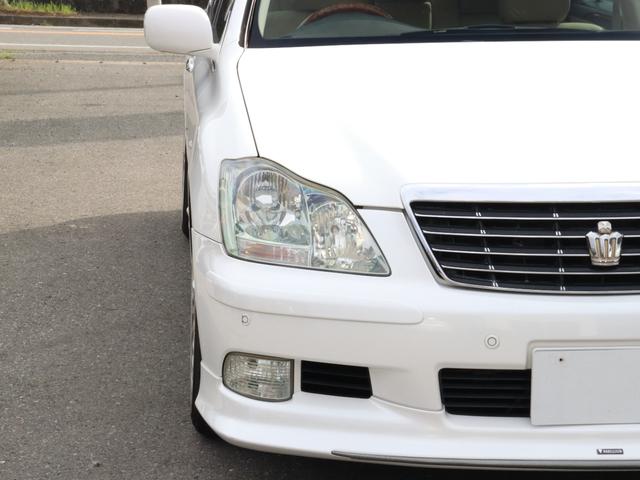 クラウン ロイヤルサルーン ベージュ本革シート サンルーフ カールソン20インチAW ローダウン 後期バンパー モデリスタフルエアロ シートヒーター(8枚目)