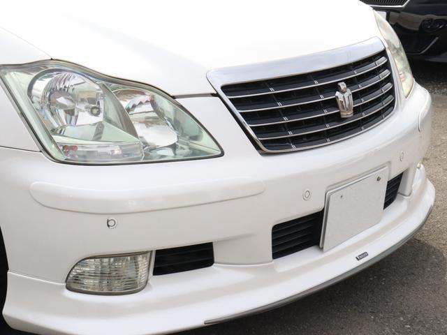 クラウン ロイヤルサルーン ベージュ本革シート サンルーフ カールソン20インチAW ローダウン 後期バンパー モデリスタフルエアロ シートヒーター(12枚目)