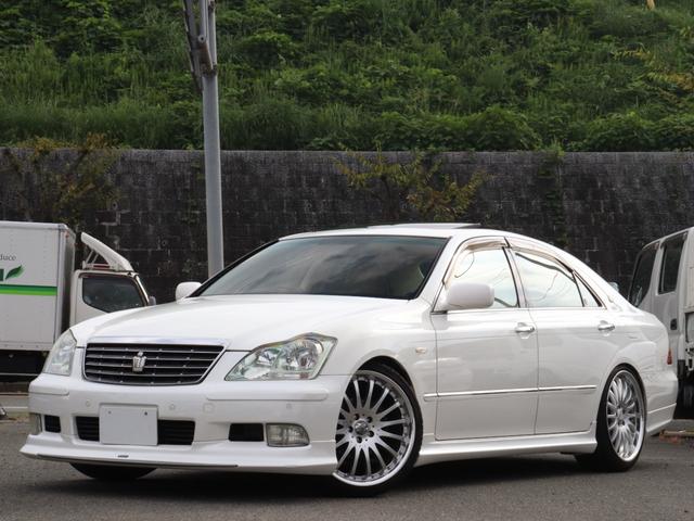 クラウン ロイヤルサルーン ベージュ本革シート サンルーフ カールソン20インチAW ローダウン 後期バンパー モデリスタフルエアロ シートヒーター(42枚目)