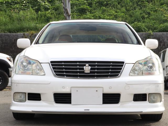 クラウン ロイヤルサルーン ベージュ本革シート サンルーフ カールソン20インチAW ローダウン 後期バンパー モデリスタフルエアロ シートヒーター(43枚目)