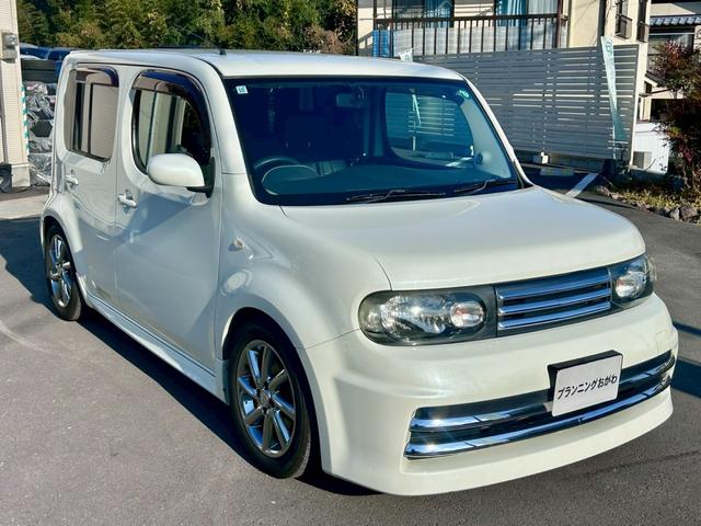 キューブ ライダー 禁煙車 走行69030km ナビ地デジTV インテリジェントキー ベンチシート 黒革調シートカバー ダウンサス 純正エアロ 純正アルミホイール(20枚目)