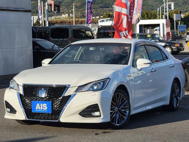 クラウンハイブリッド アスリートG 後期モデル 黒本革 スパッタリング18インチAW LEDライト&フォグ Bluetooth USB TVキット 電動サンシェード イージークローザー ドラレコ 衝突軽減 レーダークルーズ BSM(15枚目)